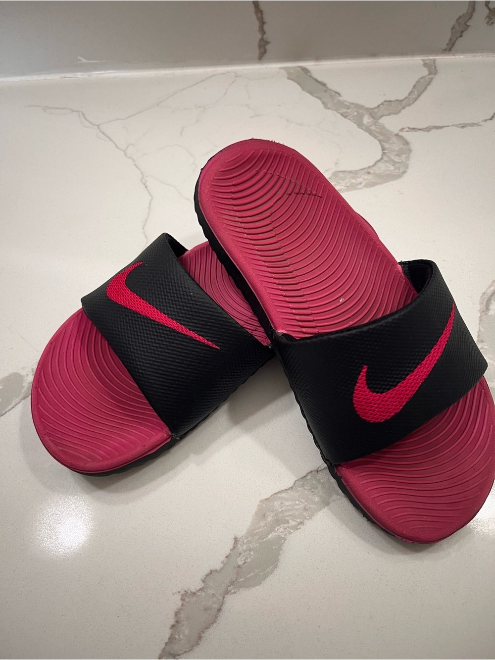 Nike Black Strap Pink Footbed Slide Sandals
